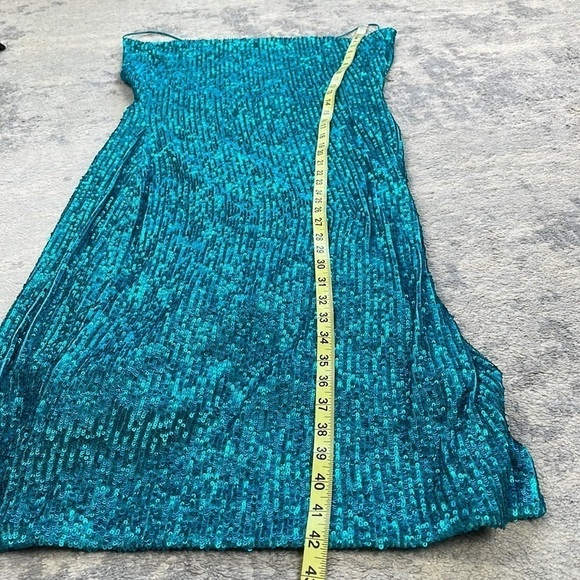 New Rebecca Vallance Missing Hours Midi Dress Sequin Marine Blue Cocktail Party - Picture 9 of 13